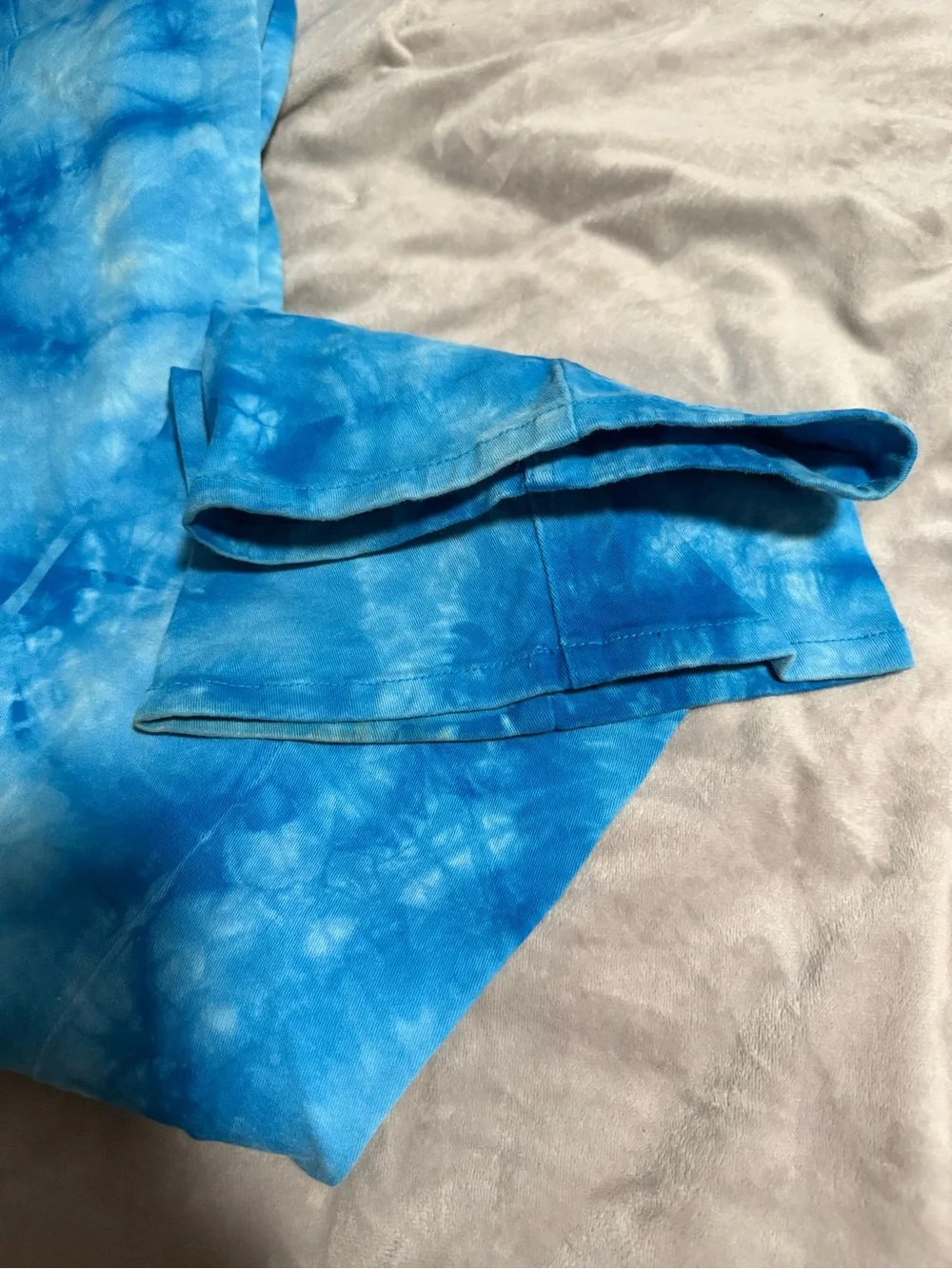 Tie-Dye Blue Flare Jeans - Women’s Wide Leg, flare cut, size 8